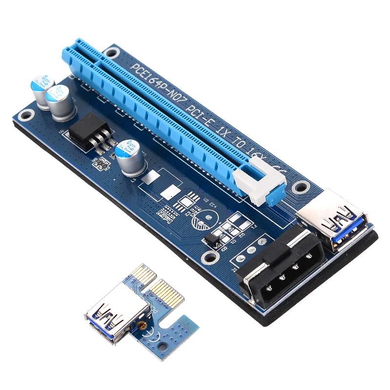 Factory ver007 USB 3.0 PCI-E Riser Card 1X 4X 8X 16X Express Extender SATA Power Adapter Cable For Mining |