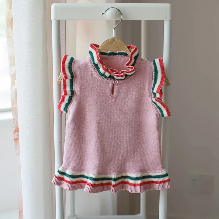 Весенне-зимнее детское мини-платье трикотажный детский длинный свитер для