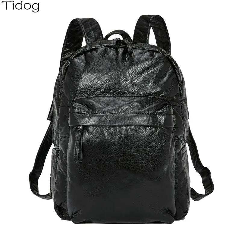 

Tidog Water washing trend street shoulder backpack
