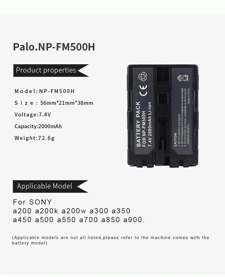 Высокое качество 2 шт. 2000 мАч NP-FM500H NP FM500H батареи для Камера для sony A57 A58 A65 A77 A99 A550 A560 A580 Батарея NP-FM500H