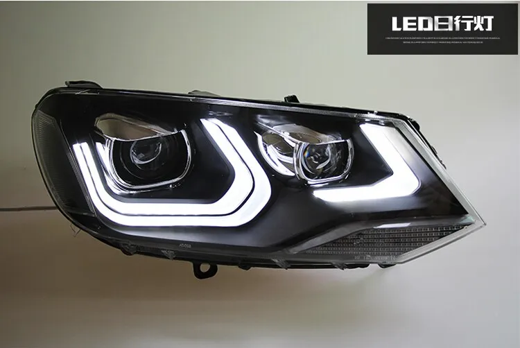 Высококачественный чехол для автомобиля для VW Toureg 11-2013 светодиодный головной светильник s DRL Дневной ходовой светильник Bi-Xenon HID аксессуары