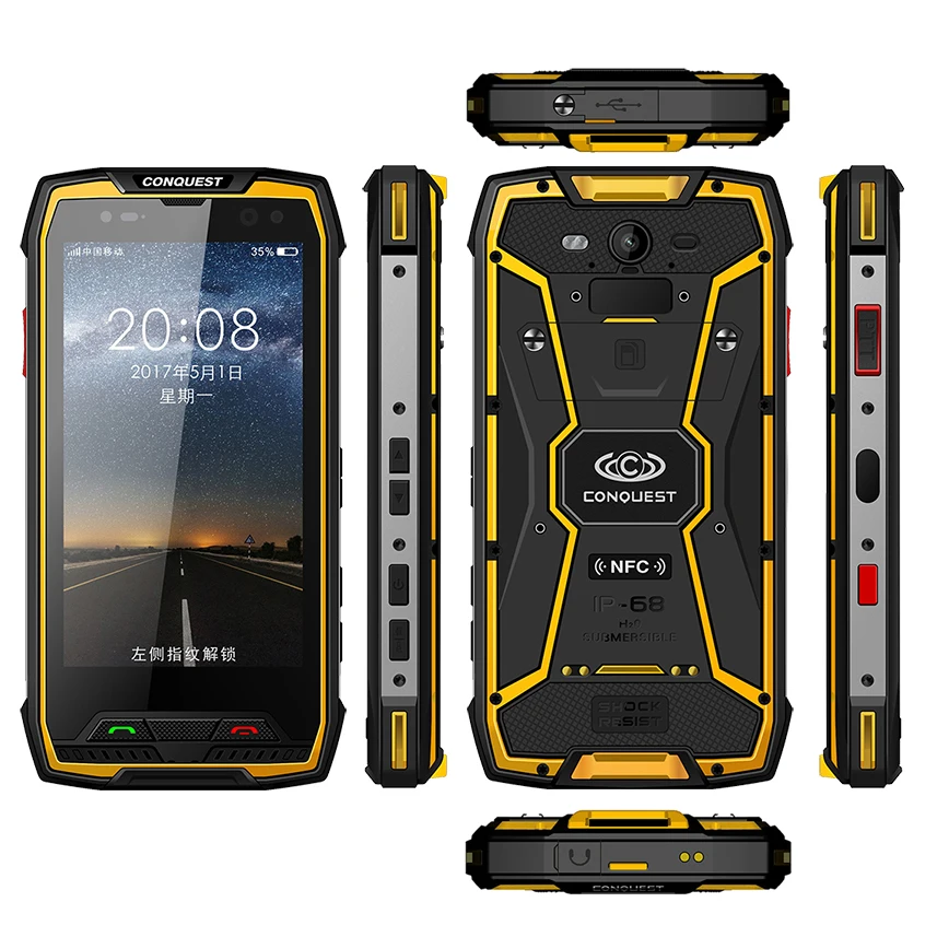 Прочный водонепроницаемый ударопрочный смартфон Conquest S11 MT6757V 6 ГБ 128 Гб 5 дюймов 7000 мАч Магнитная Зарядка Android 7,0 NFC мобильный телефон