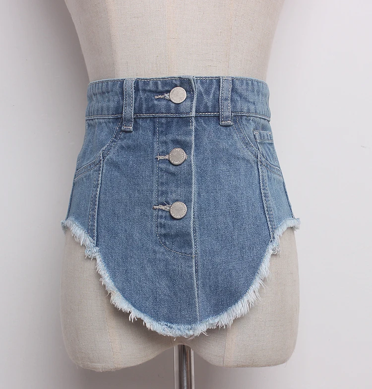 

Women's runway fashion denim Cummerbunds female Dress Corsets Waistband Belts decoration wide belt R1369