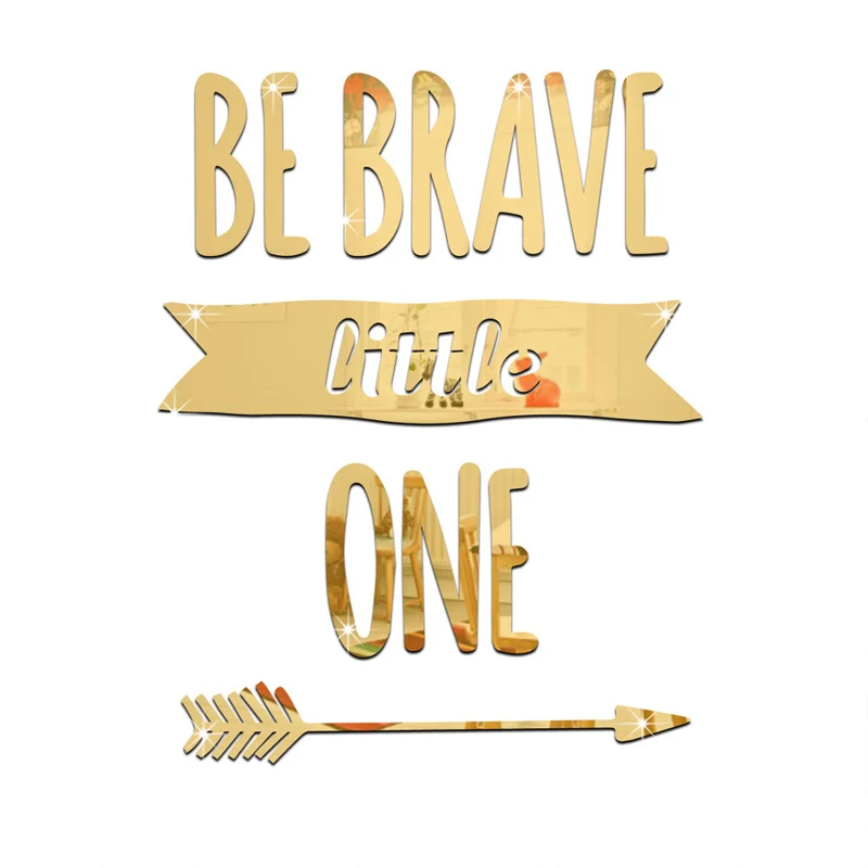 3D Acrylic Mirror Wall Sticker Arrow Life English Slogan Bedroom Living Room TV Background Green Decorative | Дом и сад