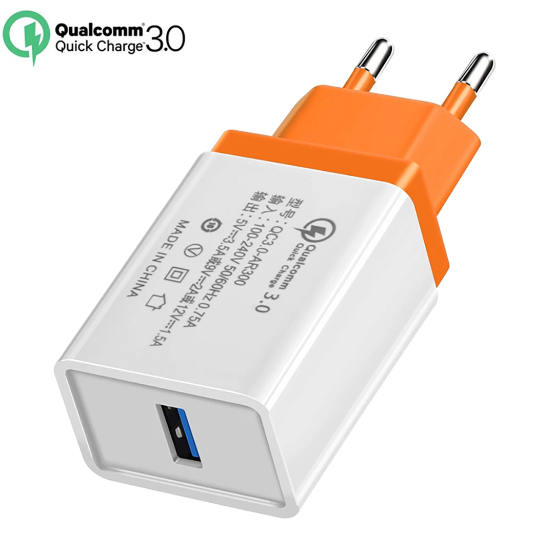 5 в QC 3,0 USB зарядное устройство для путешествий, настенное зарядное устройство для мобильного телефона, быстрая зарядка, штепсельная вилка европейского стандарта, быстрое зарядное устройство переменного тока для iPhone 7 Xiaomi Mi9 huawei