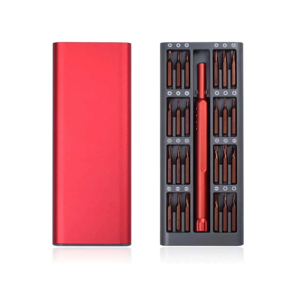 N-SD25-RD9 NEWACALOX Набор прецизионных отверток с 24 магнитными отвертками Torx отвертка инструменты для ремонта мобильных телефонов Часы Очки - Цвет: N-SD25-RD9