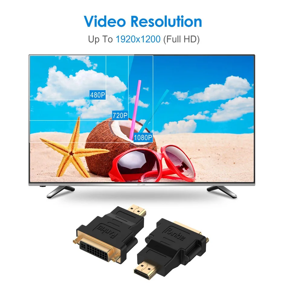 2 шт. DVI HDMI конвертер адаптер 24 + 5 Мужской к Женский для HD ТВ ЖК дисплей компьютер dvd