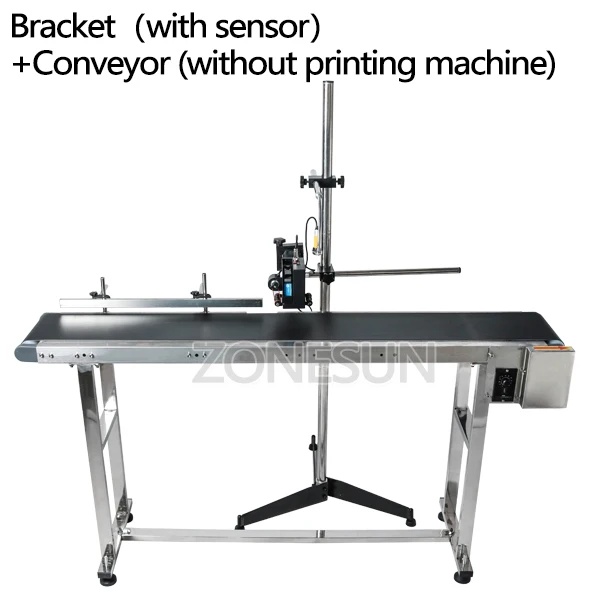 Conveyor and bracket ZONESUN струйный принтер конвейер стол ленточный носитель сортировочный верстак ПВХ ленточный конвейер бутылка коробка принтер этикетка принтер конвейер - Цвет: Conveyor and bracket