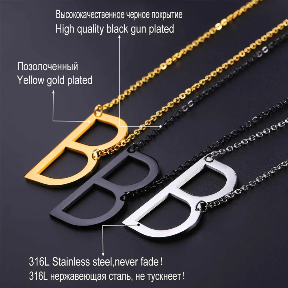 Модное ожерелье с 26 буквами алфавита из нержавеющей стали подвеска цепочкой