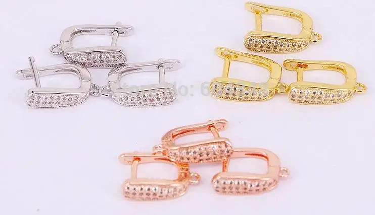 Mix color 10 пар ZYZ184-9204 Мода DIY поиск для серег микро Pave CZ кристаллический крючок для сережек изготовление аксессуаров - Цвет: Mix color