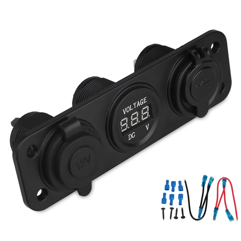 Автомобильный прикуриватель Urbanroad с двумя USB портами 12 В/24 В синий светодиодный
