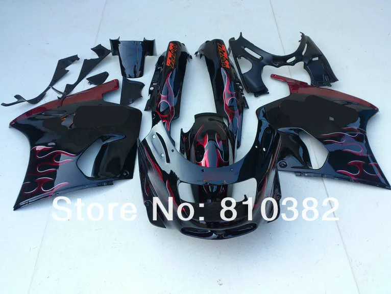 Красный Белый Пламя обтекателя комплект для KAWASAKI Ninja ZZR1100 ZZR 1100 1993 2001 2003 ZX-11 ZZR1100D 93 94 01 02 03 Обтекатели Кузов