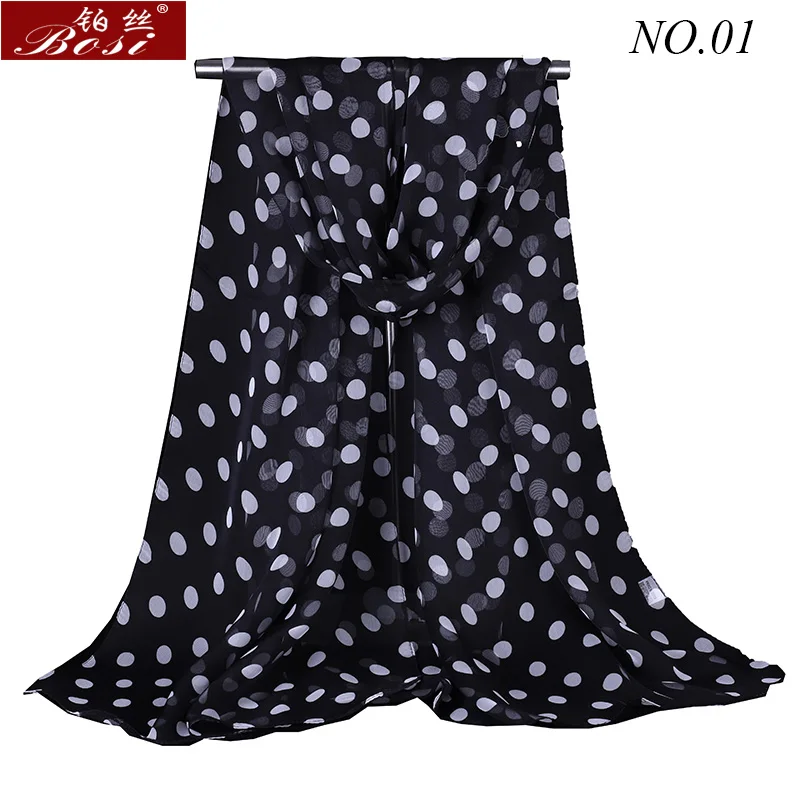 

bosi silk Scarf dot Fashion Shawls for women wraps bandana ladies cape female stoles Floral scarfs Hijab muslim wrap wholesale