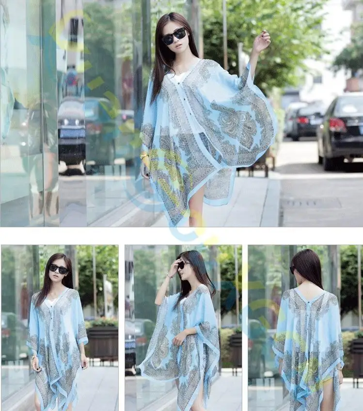 

50pcs sexy women flower beach skirt Scarf bikini Sunscreen wear outer smock shawl beach variety worn dress wrap skirt cover-ups