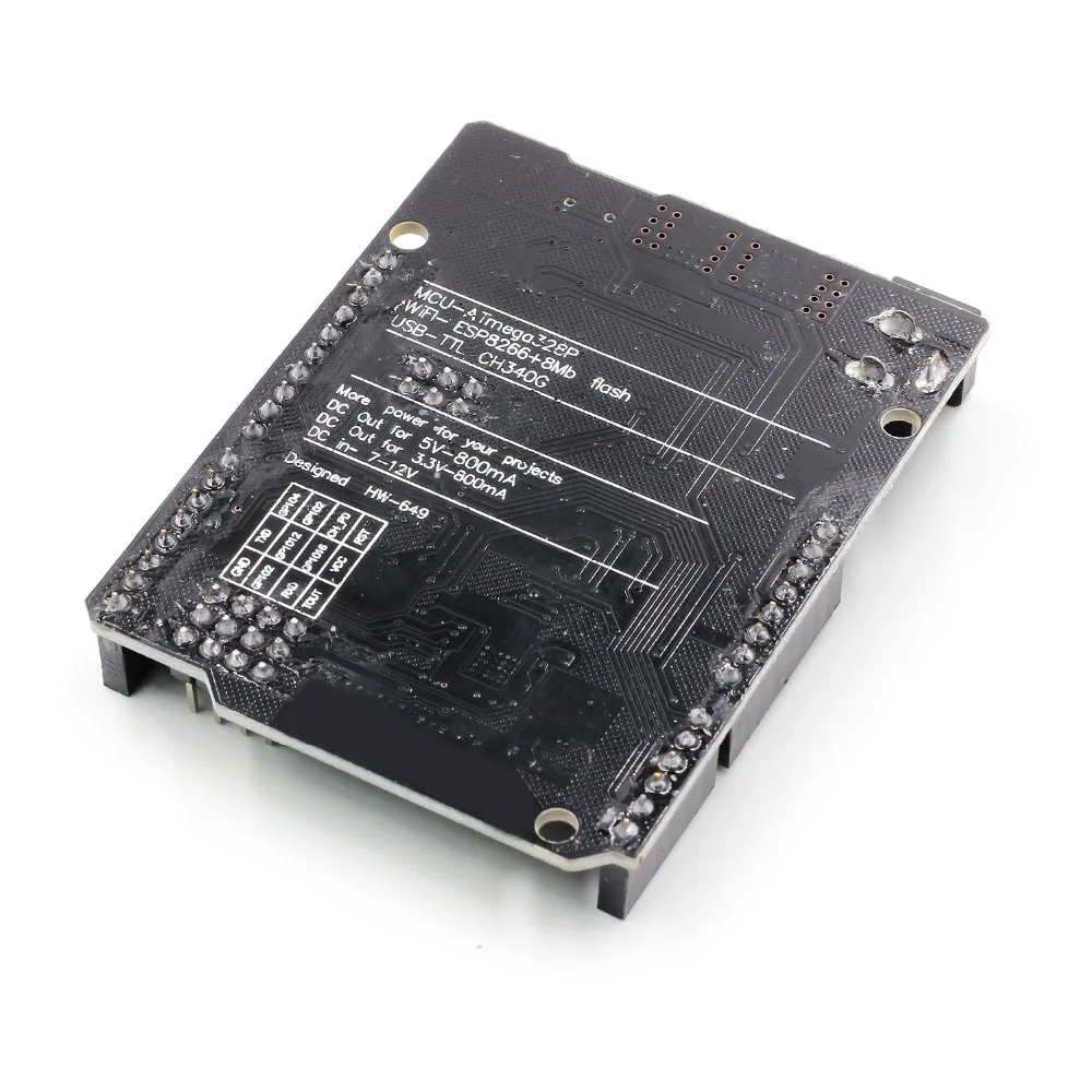 UNO + WiFi R3 ATmega328P ESP8266 (32 Мб памяти) USB-TTL CH340G. Совместимость с Arduino Uno NodeMCU WeMos |