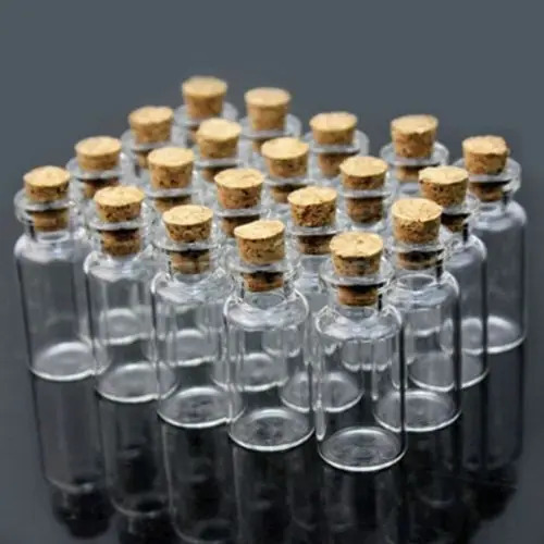 

50PCS Empty Clear Small Glass Bottles Vials Container with Corks Jars 0.5/1/1.5/2/2.5/5 ml