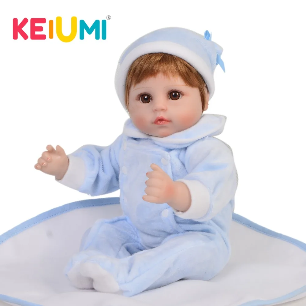 KEIUMI модные 17 дюймовые куклы Reborn Babies Мягкие силиконовые виниловые с париком