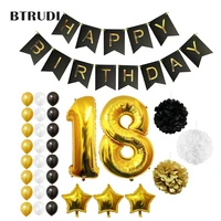 18th happy birthday party balloons supplies decorations by belle vous 32 pc set large 18 years foil balloon 12 gold