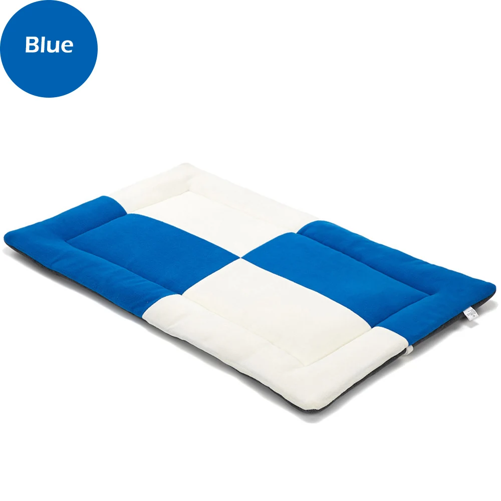 Blue Мягкая кровать для собак, коврик для маленьких, средних и больших собак, Теплый Щенок, кошка, спальный складной матрас, питомник, коврик для больших собак, диванная подушка для зимы - Цвет: Blue