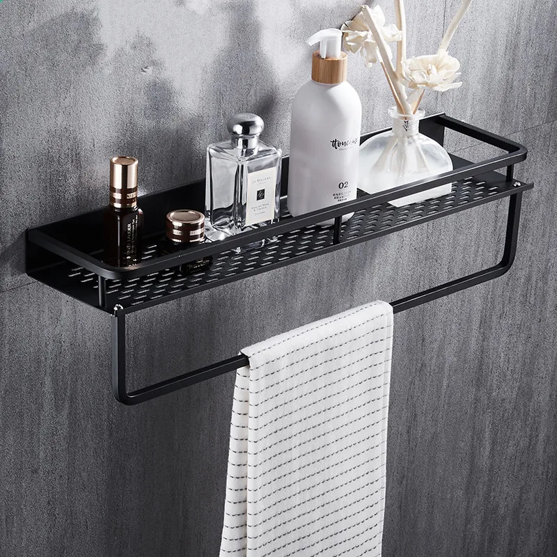 black bathroom shelf space aluminum shower basket corner shelves bathroom shampoo holder kitchen storage rack accessories free global shipping