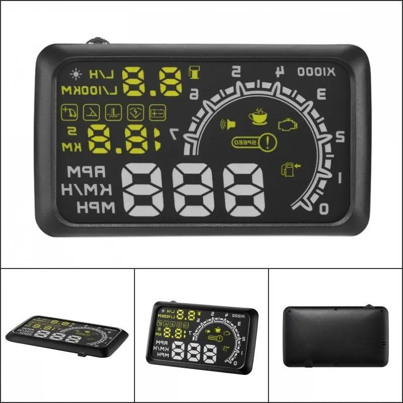 Автомобильный дисплей HUD OBD2 умный цифровой измеритель скорости лобовое стекло