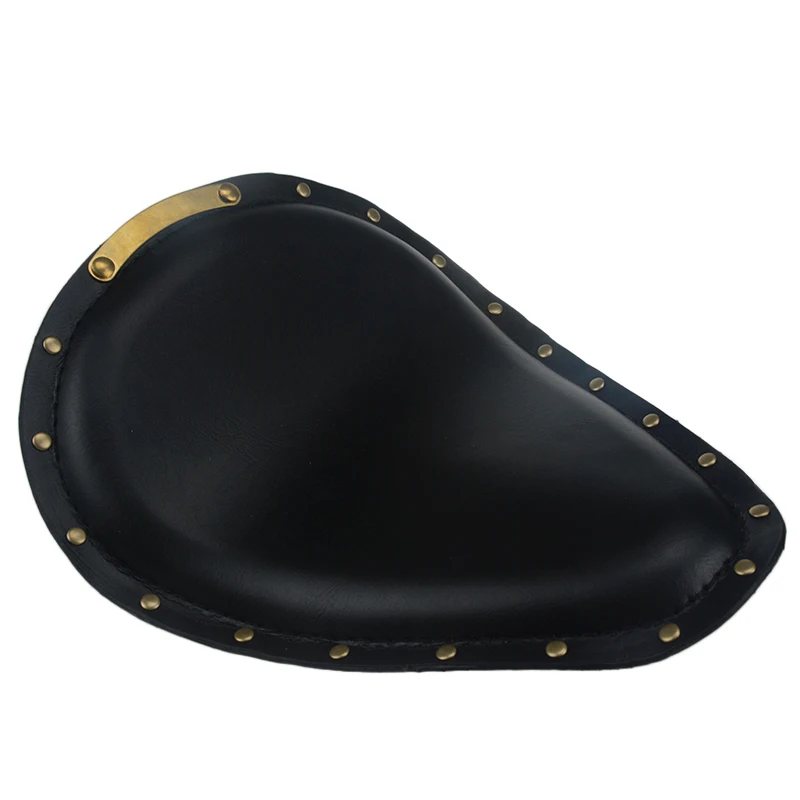 Черное Кожаное винтажное переднее соло сиденье с 3 &quotпружинным кронштейном для