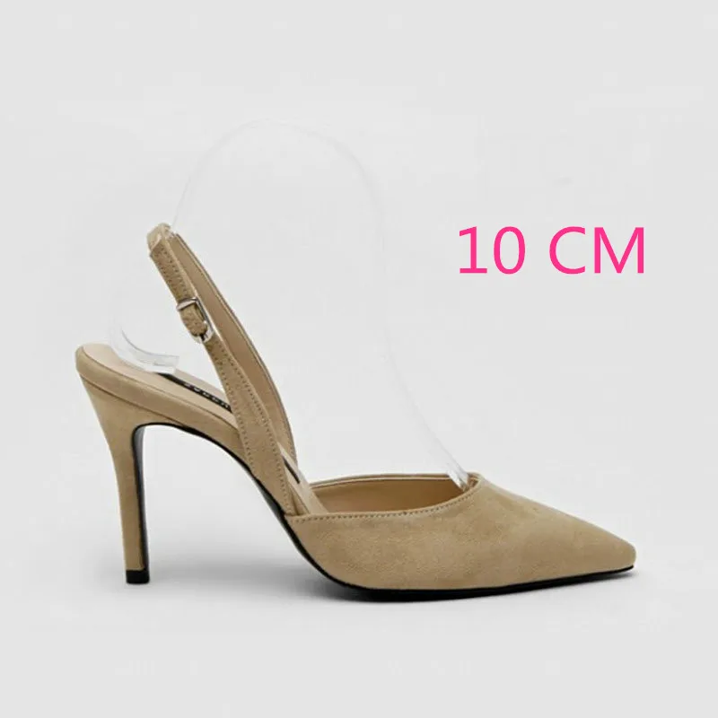 Apricot-10CM Heel Черные/красные/серые/абрикосовые женские туфли-гладиаторы пикантные женские туфли с острым носком на высоком каблуке осенние туфли на тонком каблуке; chaussure femme - Цвет: Apricot-10CM Heel
