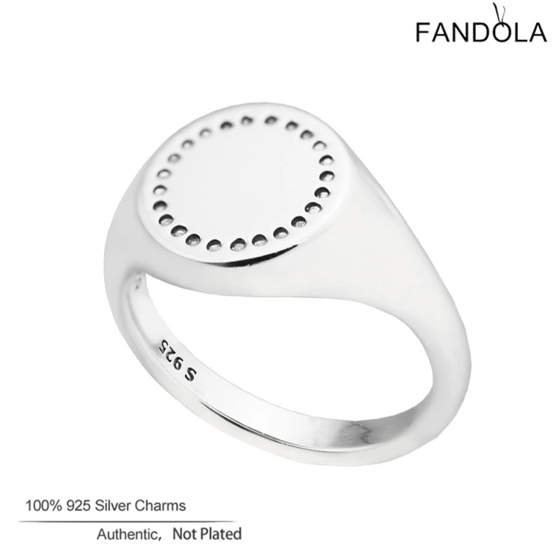100% 925 Sterling Silver Rings for Women Accessories Circle Signet Clear CZ Wedding Ring Europe Jewelry anillos mujer | Украшения и