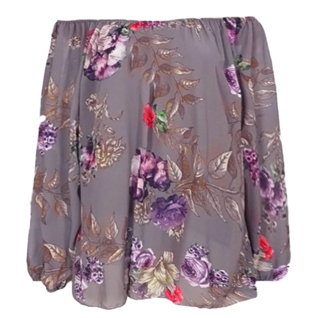 Женская туника с цветочным принтом YOUYEDIAN Повседневная Блузка на одно плечо