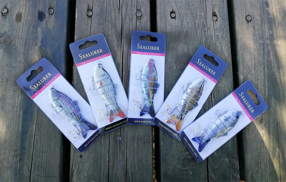 Sealurer 1 шт. Рыбалка Воблеры Реалистичные Рыбалка приманки 6 Сегмент Swimbait Жесткий приманки медленно 10 см 17 г иска искусственные приманки