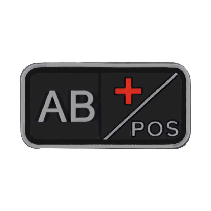 19 3D ПВХ A+ B+ AB+ O+ Положительный POS A-B-AB-O-отрицательный NEG Тип крови группа патч тактический боевой патчи военные резиновые значки - Цвет: 19