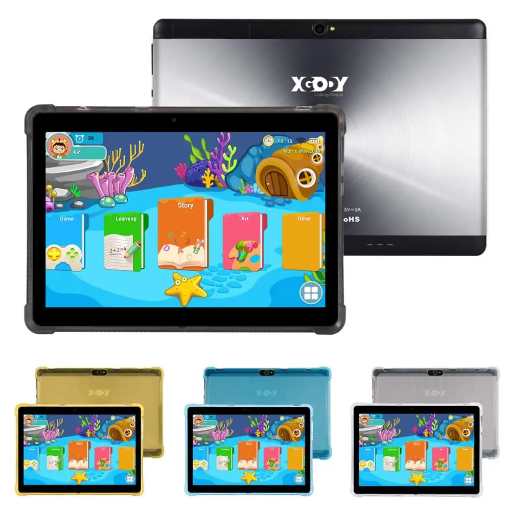 Xgody Детский планшетный ПК 10 1 дюймов 1280x800 Android 7 0 Гб 16 Двойная камера 2МП + 5Мп Bluetooth