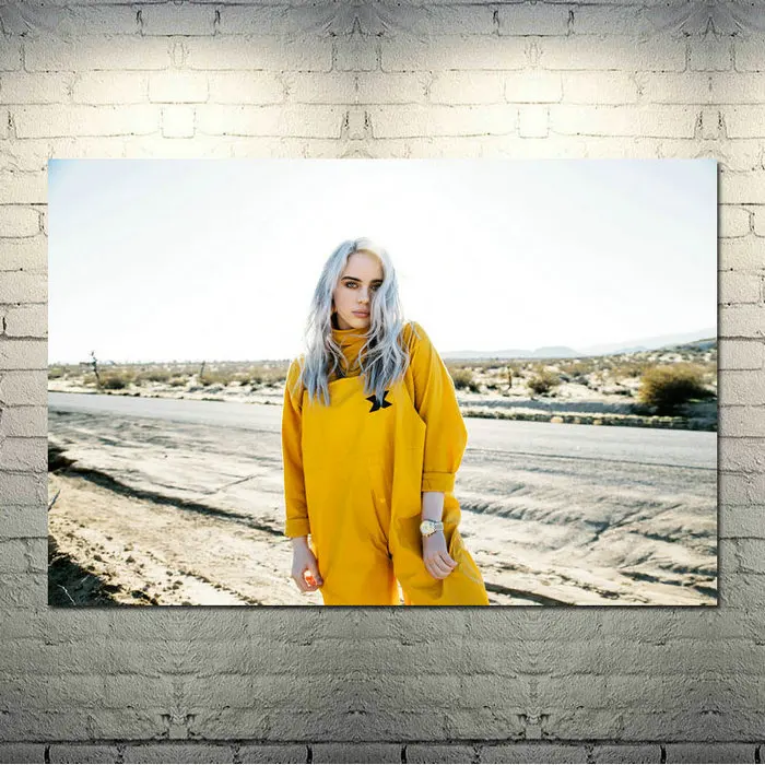 Billie Eilish Music Singer Art Шелковый Холст плакат 13x20 24x36 дюймов настенные картины-002 - Цвет: picture 2