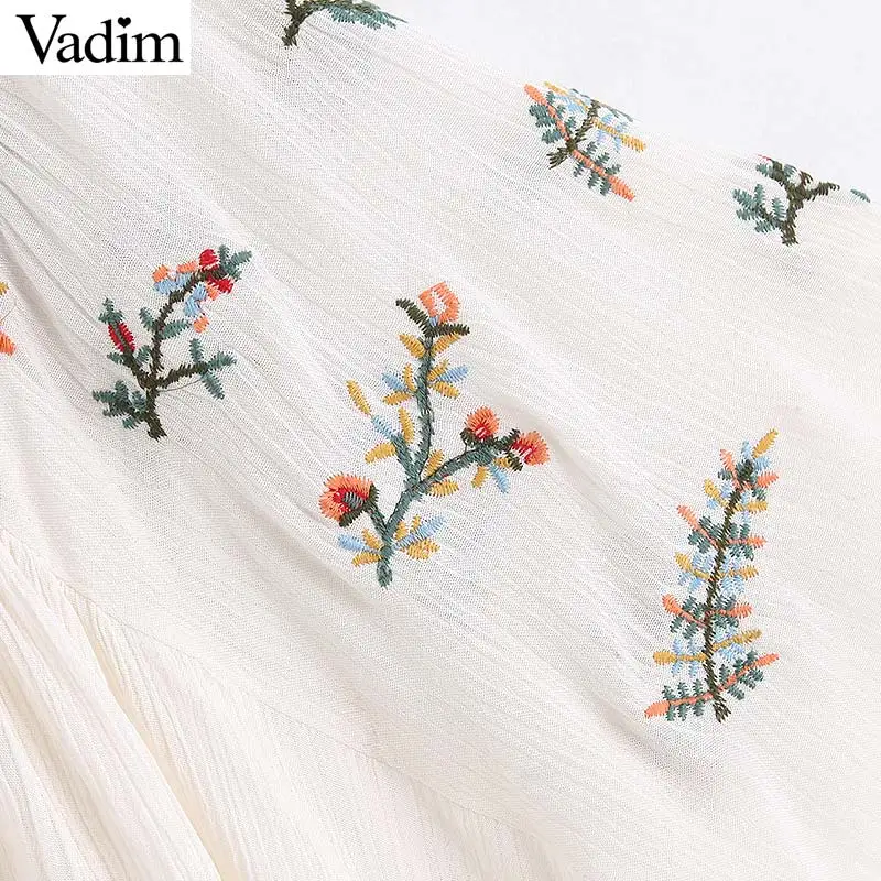 Vadim women sweet batwing sleeve embroidery blouse fur ball decorate female oversized shirts summer chic loose top blusas DA549 |