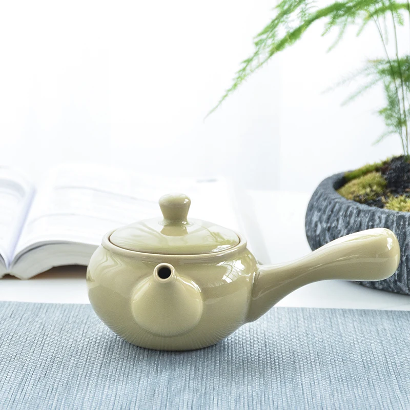 TANGPIN Yellow керамический чайник kyusu с 2 чашками Китайский кунг-фу чайный сервиз, кружка для вина