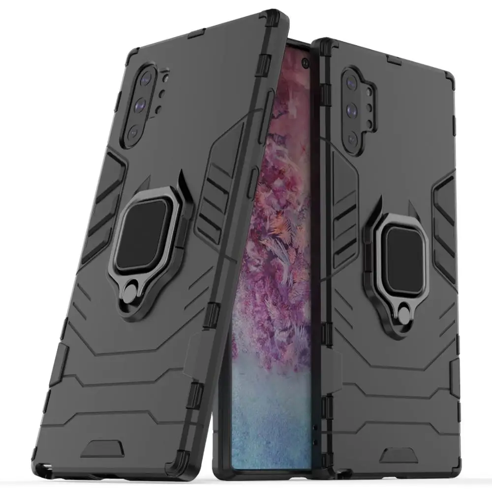 

300pcs/lot 2 in 1 Hybrid Armor ring Shockproof phone case For Samsung NOTE 10 pro S10 e A60 A40 A70 M30 A2 core A20e A50 A80 A30