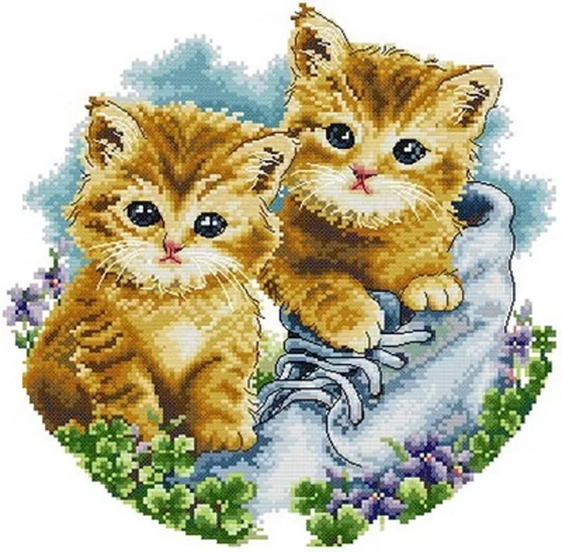 

Needlework,DIY Cross Stitch,Sets For Embroidery kits,11CT&14CT,Two cats