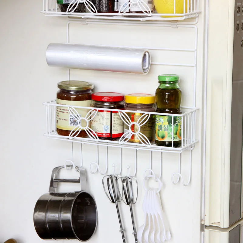 Металлическая многофункциональная креативная полка стойка для холодильника с