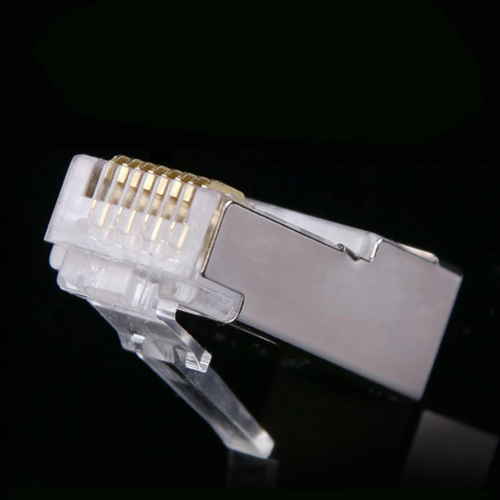 100x гигабитный CAT6 RJ45 сетевой экранированные Разъемы Ethernet кабель коррозионная стойкость штепсельные головки