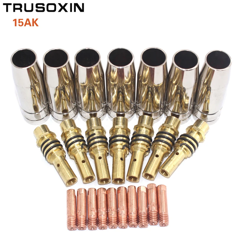 

30pcs15AK Binzel torch/gun consumables electrode and Stainless steel protective cover and link rod for the MIG welding machine