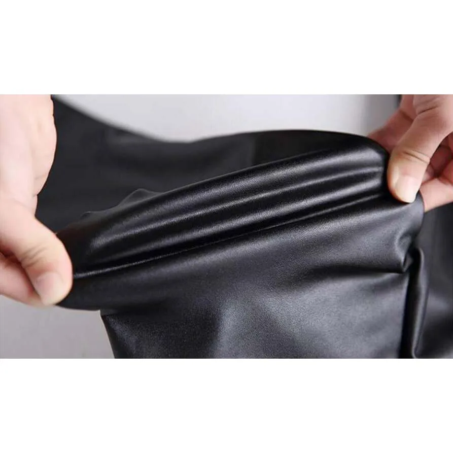 Детские штаны из искусственной кожи зимние длинные стильные весенние брюки