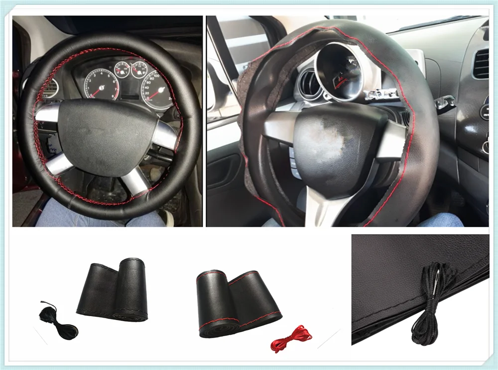 38 см DIY чехол рулевого колеса автомобиля из мягкой кожи Плетеные иголки