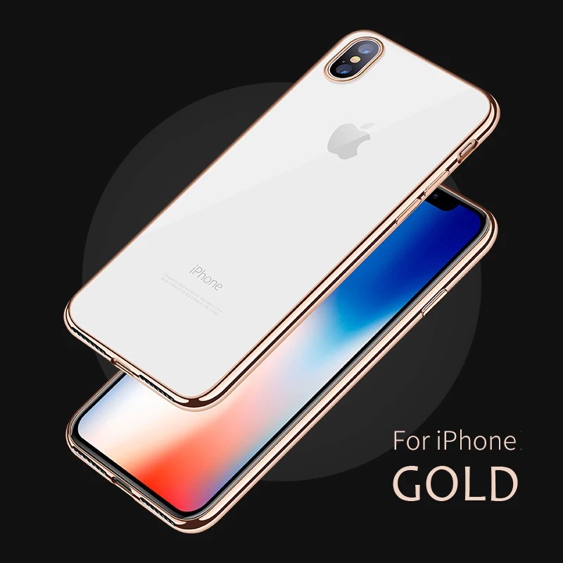 Gold Роскошный силиконовый чехол для телефона для iPhone 7 8 Plus 6 6s чехол s Блестящий Мягкий ТПУ чехол для iPhone 6 6s Plus 7 8 X XS Max XR - Цвет: Gold