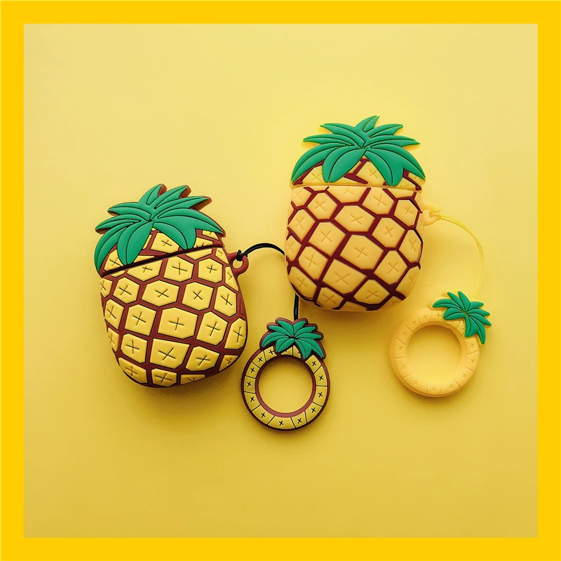 Симпатичные 3D противоударные чехлы для наушников с изображением ананаса фруктов