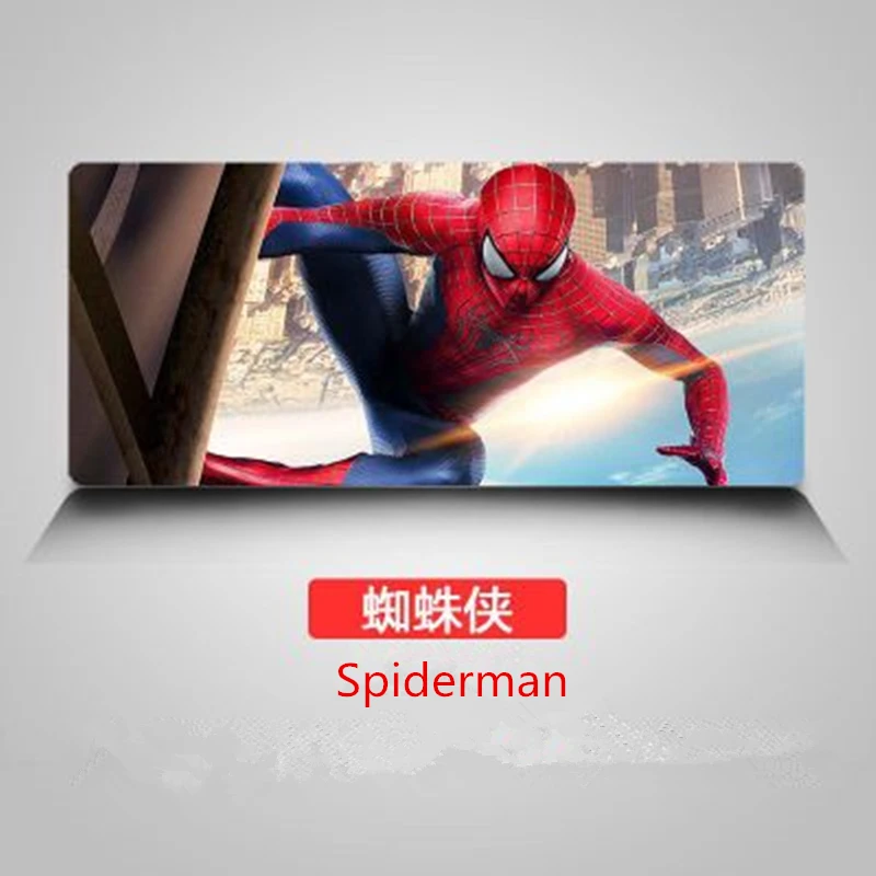 Spiderman Mause Pad большой запирающийся край игровой коврик для мыши Marvel Капитан Америка Человек-паук Железный человек Мстители доктор одиночный Противоскользящий - Цвет: Spiderman