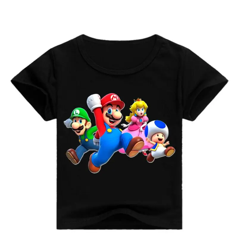 color at picture 2-12Year классические игры Super Mario футболка Дети Mario Bros футболки для маленьких мальчиков топы с длинными рукавами рубашки для девочек хип-хоп Уличная - Цвет: color at picture