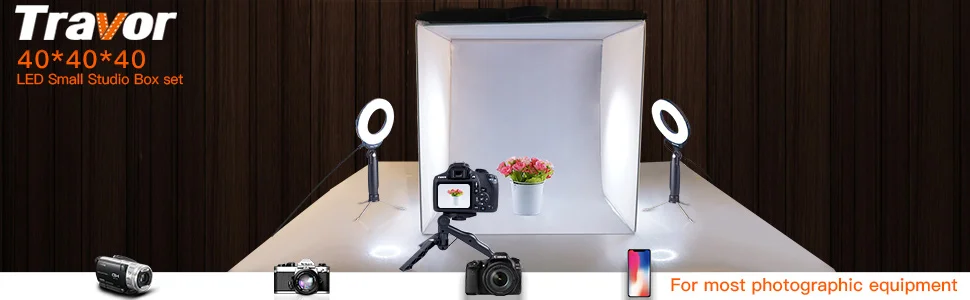 Travor фотобокс фотостудия светильник ing светильник Box студия светодиодный светильник палатка комплект в светильник коробка с мини-штатив зажим для сотового телефона