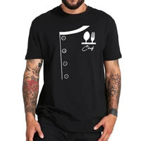 chef t shirt fake suit cook printed tees cotton funny summer top high quality loose o neck t shirt eu size