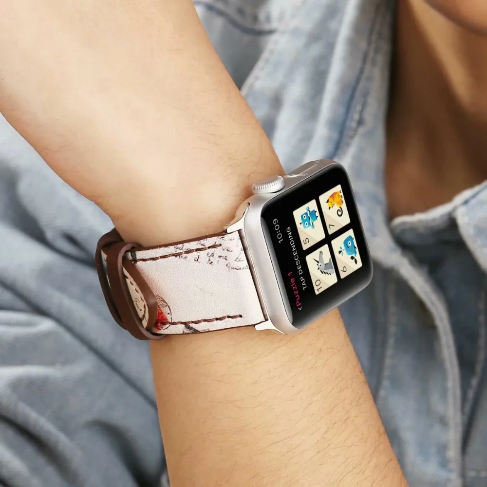 Ремешок кожаный спортивный для Apple watch band 44 мм браслет apple 40 iwatch 4 42 series 3/2/1 38 |