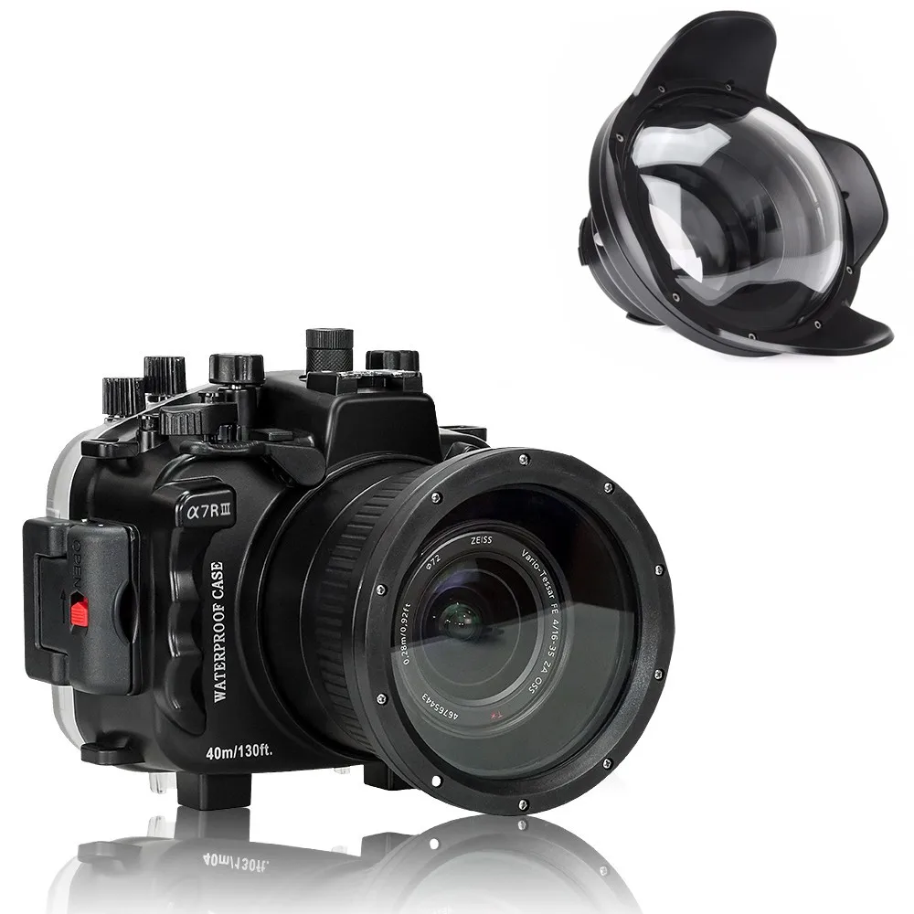 Водонепроницаемый корпус Meikon 40 м/130 футов для камеры Sony A7 III A7R A9 A7S II A7M3 + купольный